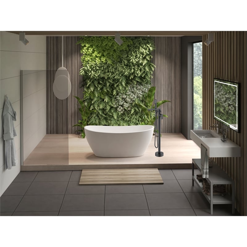 Venus Square head tub filler faucet with Standard Handle - Matte Black