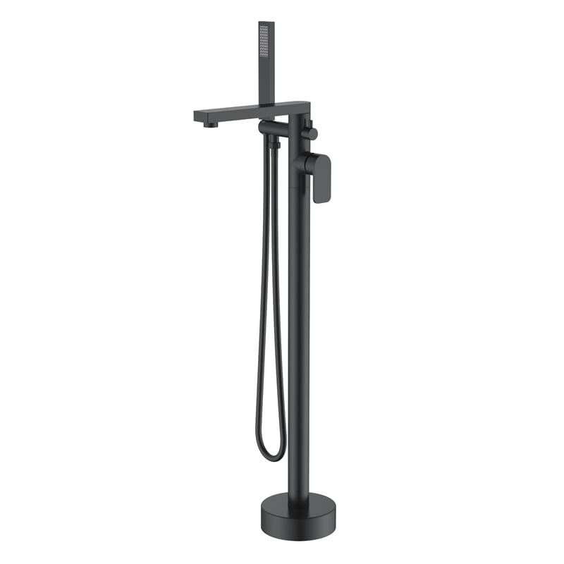 Venus Square head tub filler faucet with Standard Handle - Matte Black