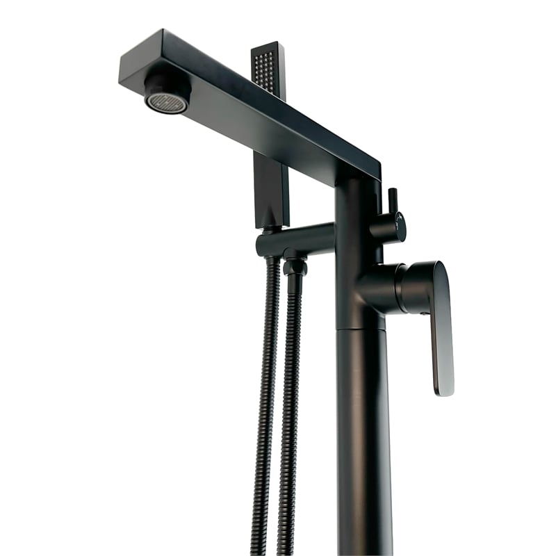 Venus Square head tub filler faucet with Standard Handle - Matte Black