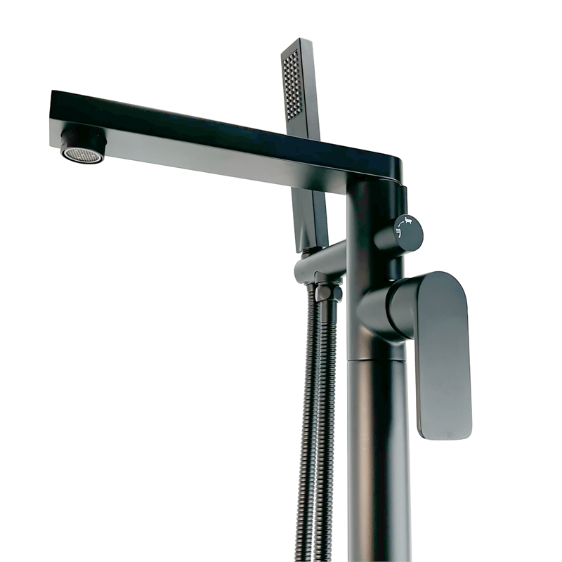 Venus Square head tub filler faucet with Standard Handle - Matte Black