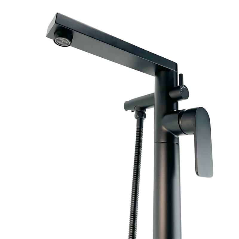 Venus Square head tub filler faucet with Standard Handle - Matte Black