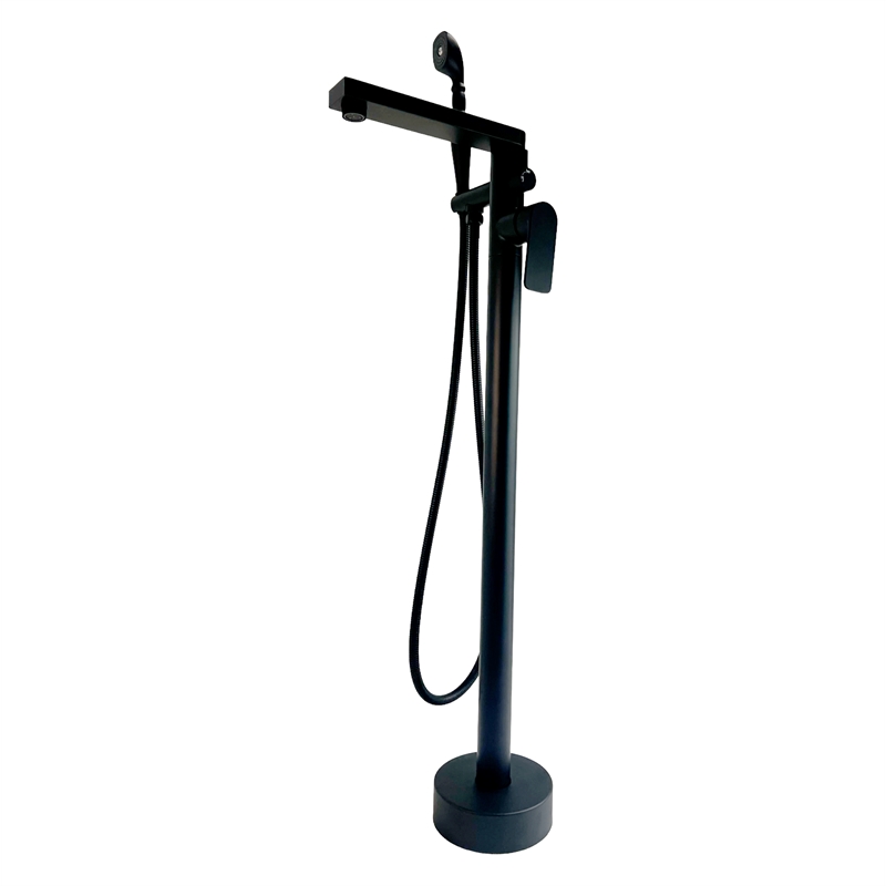 Venus Square head tub filler faucet with Breeze Handle - Matte Black