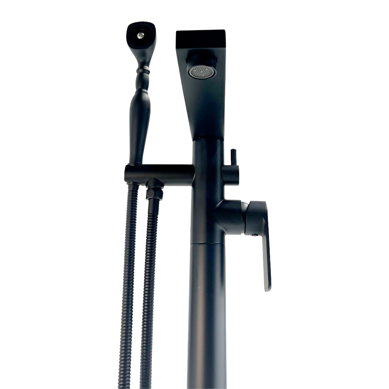 Venus Square head tub filler faucet with Breeze Handle - Matte Black