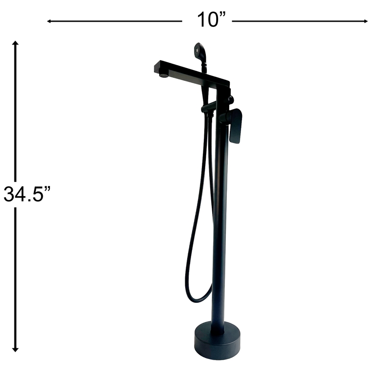 Venus Square head tub filler faucet with Breeze Handle - Matte Black