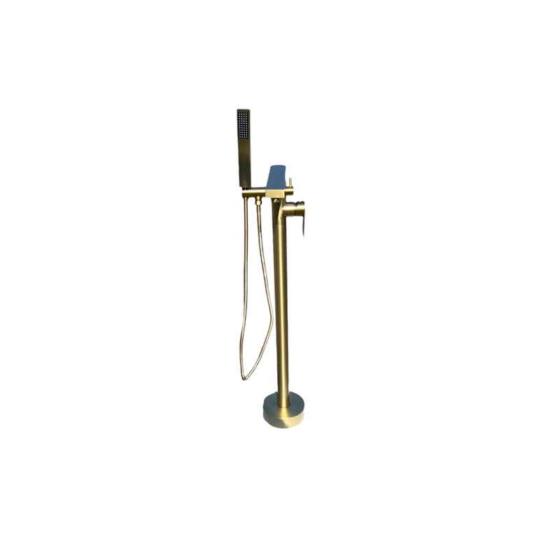 Venus Square head tub filler faucet with Standard Handle - Brushed Gold