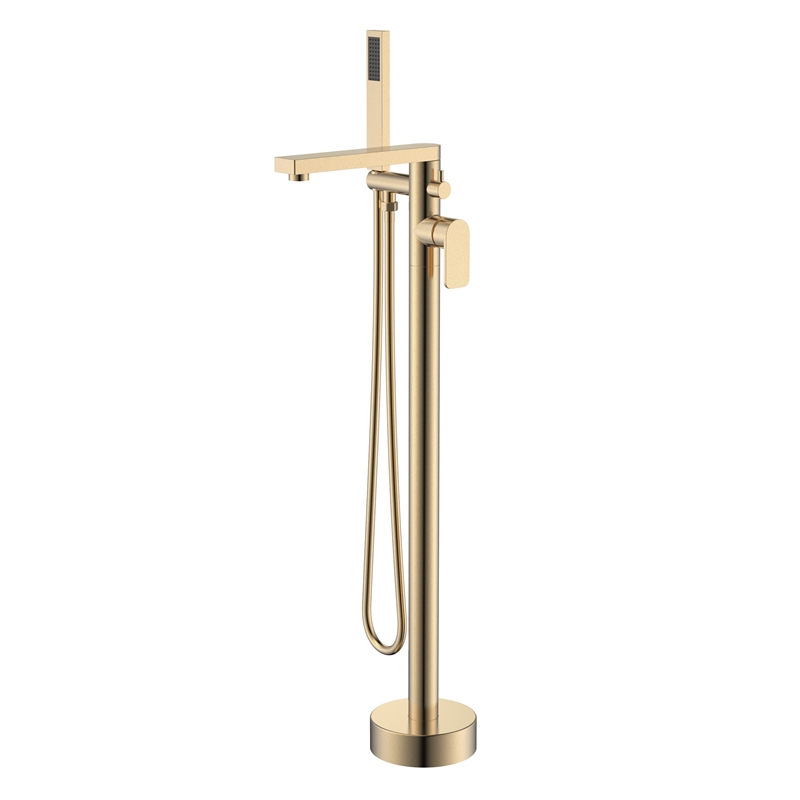 Venus Square head tub filler faucet with Standard Handle - Brushed Gold