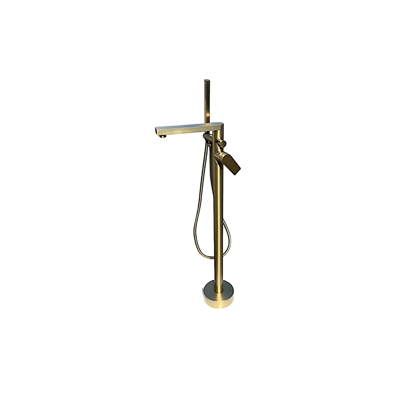 Venus Square head tub filler faucet with Standard Handle - Brushed Gold