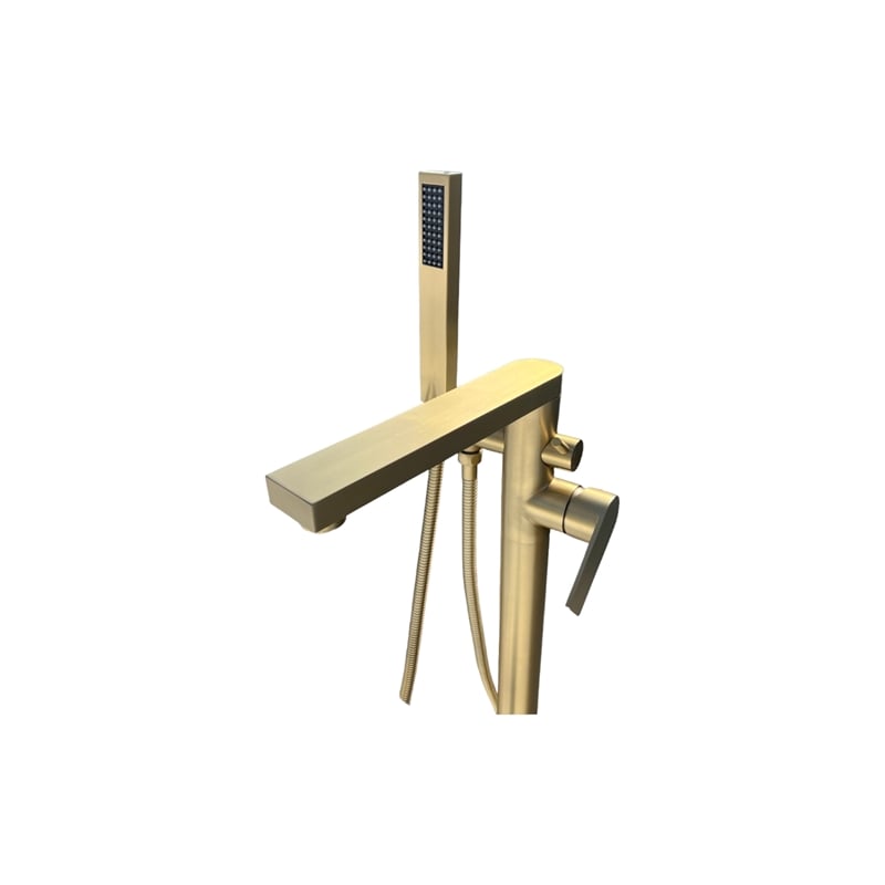Venus Square head tub filler faucet with Standard Handle - Brushed Gold