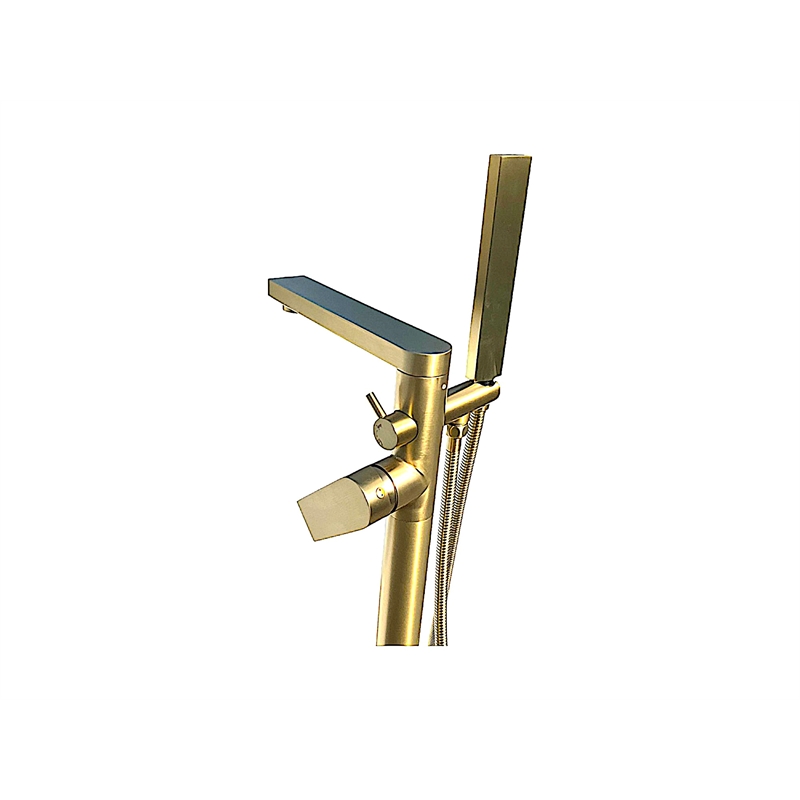 Venus Square head tub filler faucet with Standard Handle - Brushed Gold