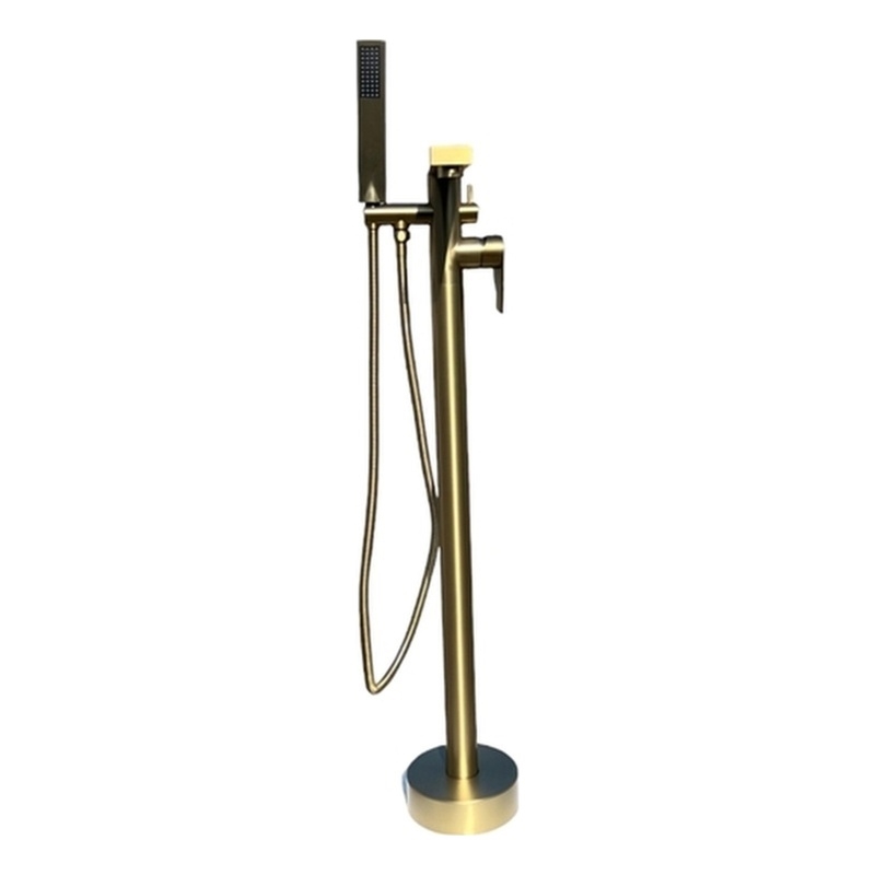 Venus Square head tub filler faucet with Standard Handle - Brushed Gold