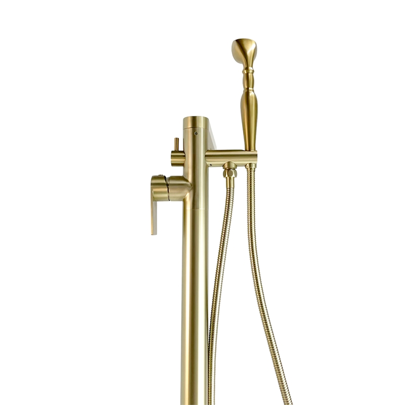 Venus Square head tub filler faucet with Breeze Handle - Brushed Gold