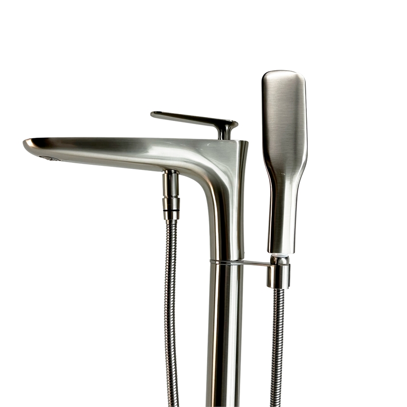 Pluto Triangle head tub filler faucet with Standard Handle - Brushed Nickel
