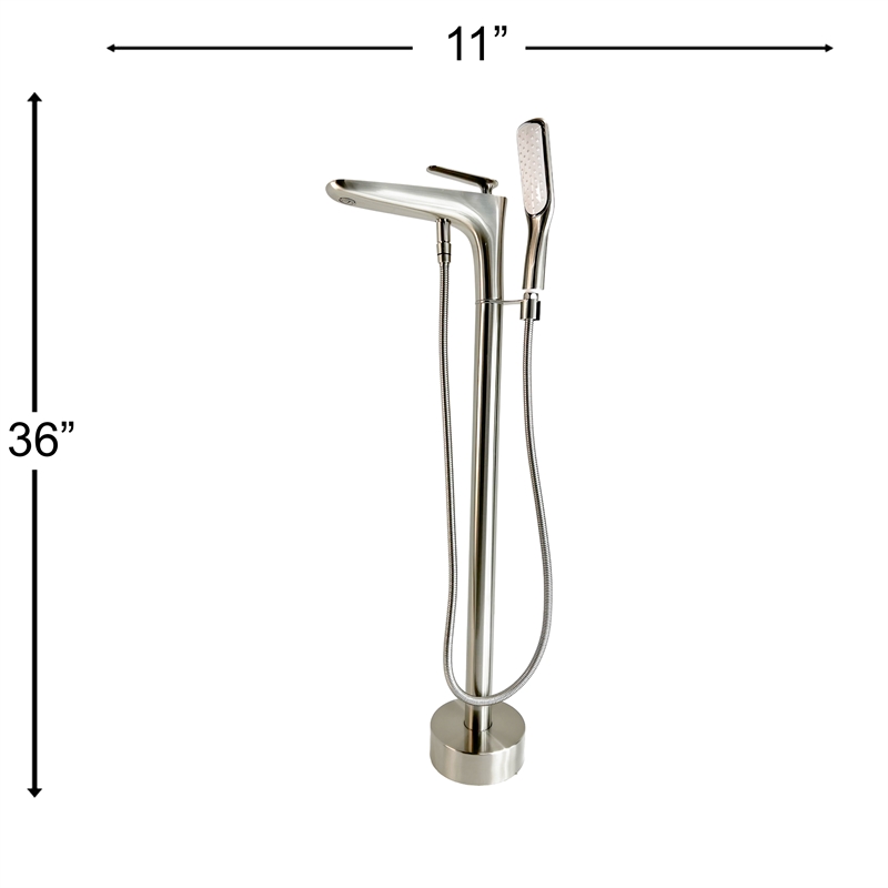 Pluto Triangle head tub filler faucet with Standard Handle - Brushed Nickel