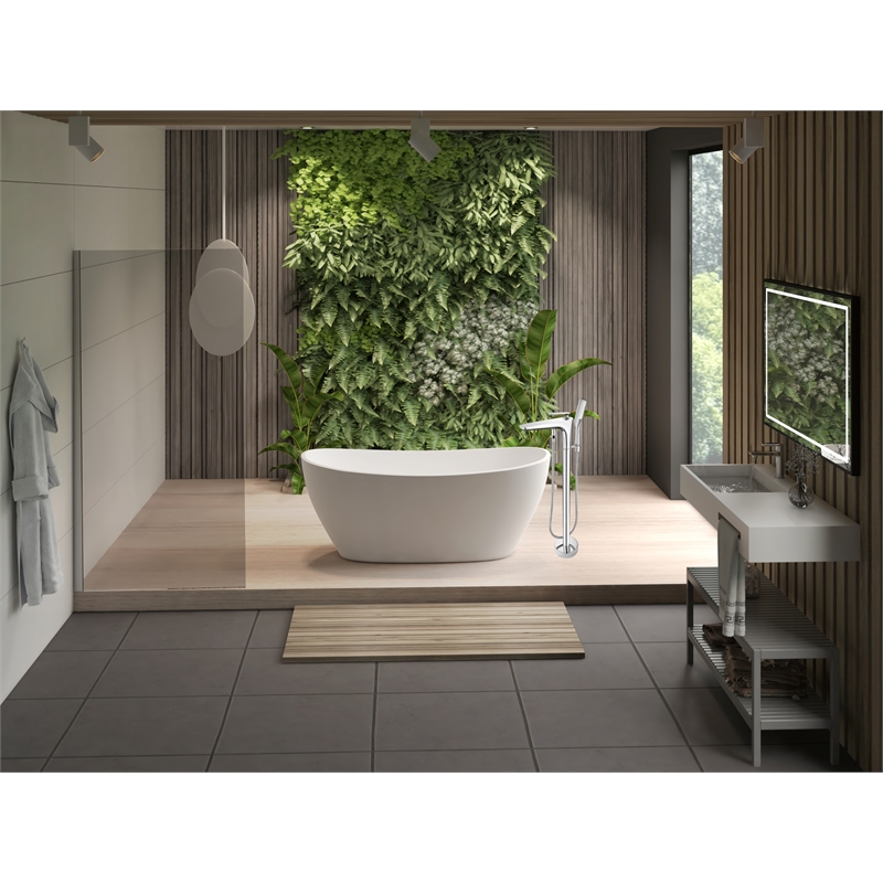 Pluto Triangle head tub filler faucet with Standard Handle - Brushed Nickel