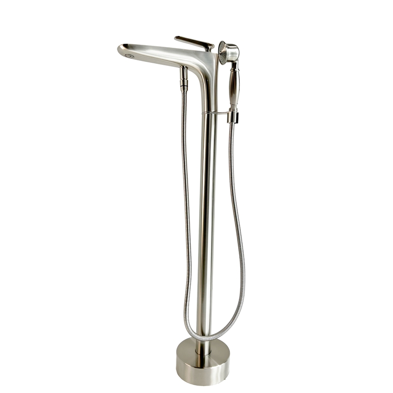 Pluto Triangle head tub filler faucet with Float Handle - Brushed Nickel
