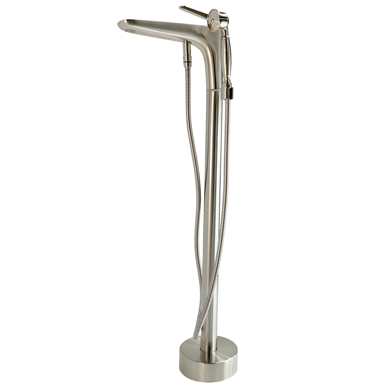 Pluto Triangle head tub filler faucet with Float Handle - Brushed Nickel