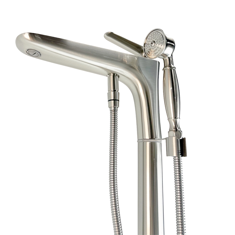 Pluto Triangle head tub filler faucet with Float Handle - Brushed Nickel