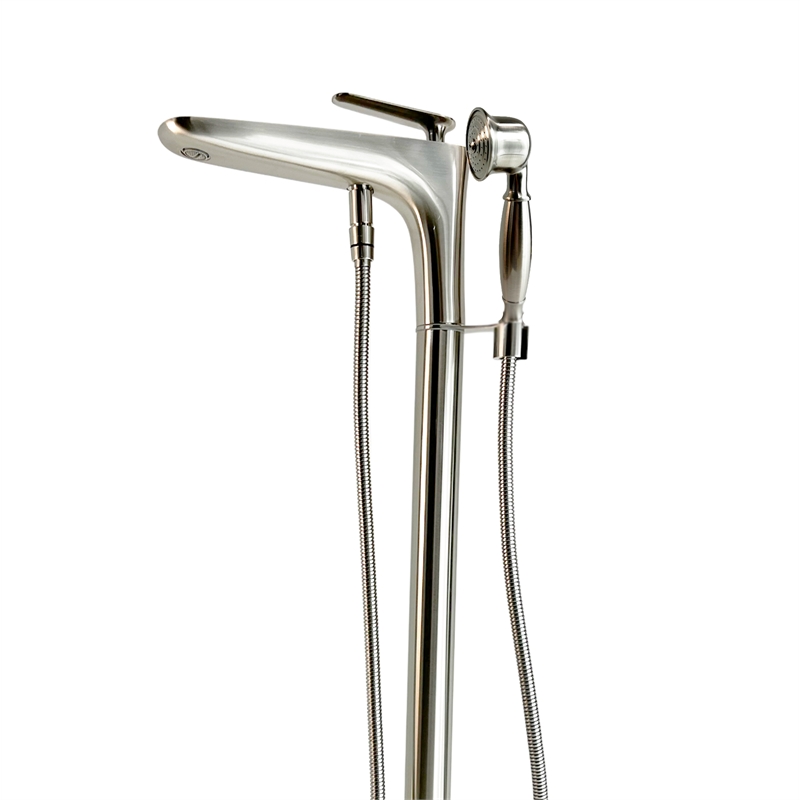Pluto Triangle head tub filler faucet with Float Handle - Brushed Nickel
