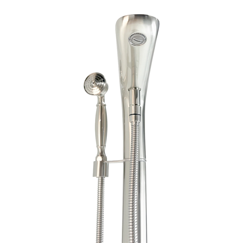 Pluto Triangle head tub filler faucet with Float Handle - Brushed Nickel