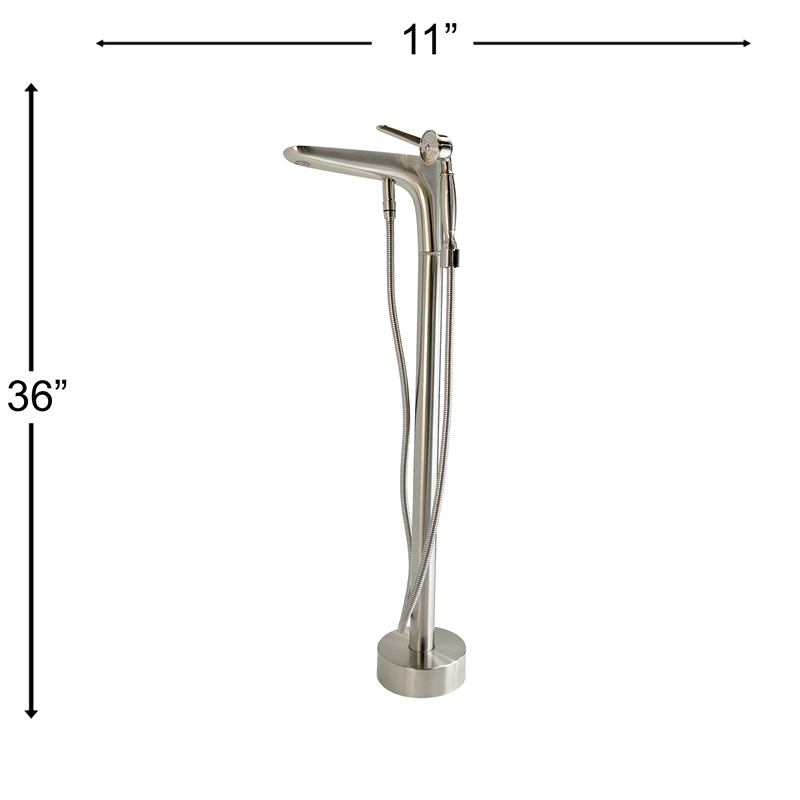 Pluto Triangle head tub filler faucet with Float Handle - Brushed Nickel