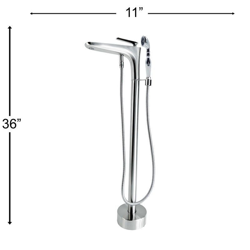 Pluto Triangle head tub filler faucet with Breeze Handle - Brushed Nickel