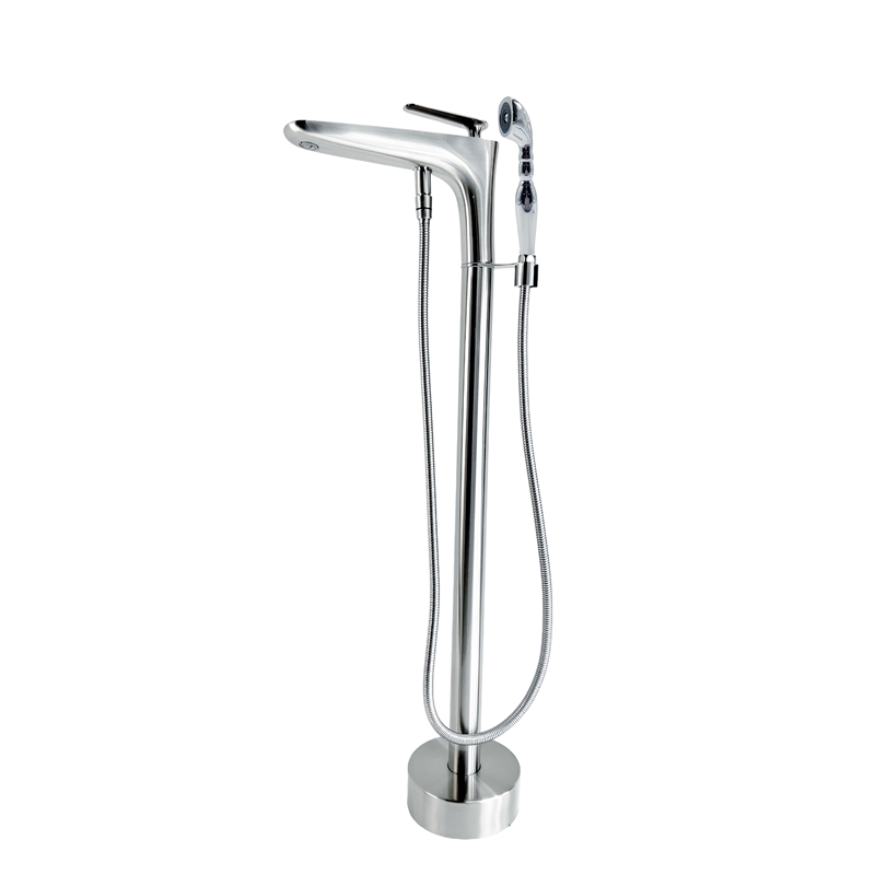 Pluto Triangle head tub filler faucet with Breeze Handle - Brushed Nickel