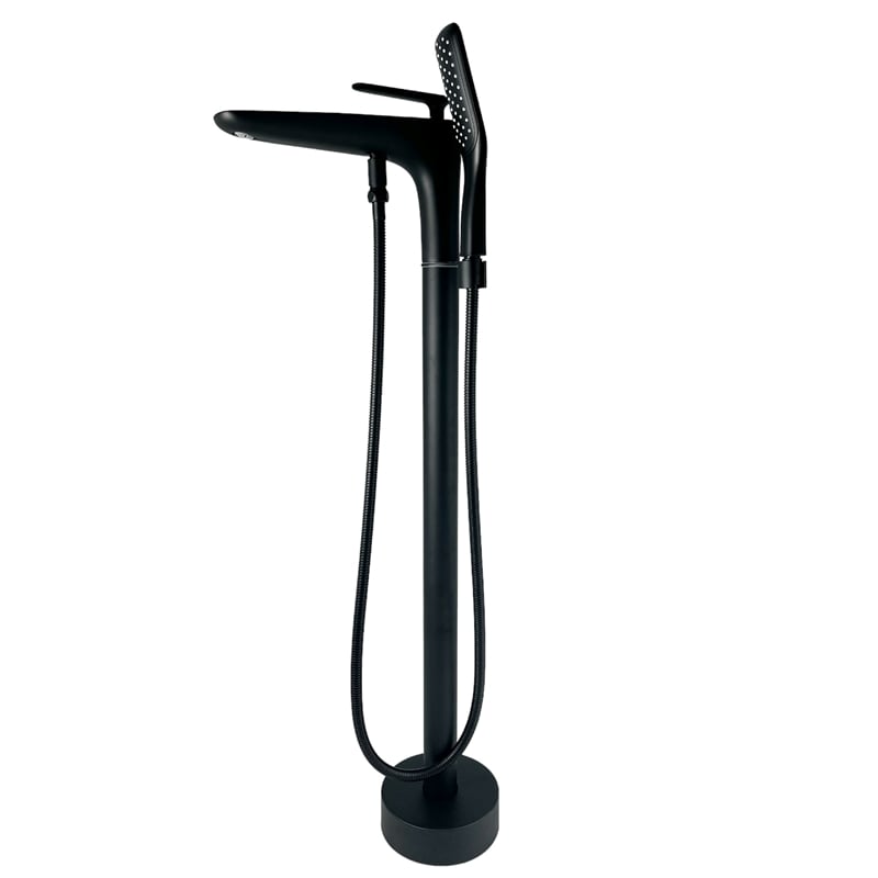 Pluto Triangle head tub filler faucet with Standard Handle - Matte Black