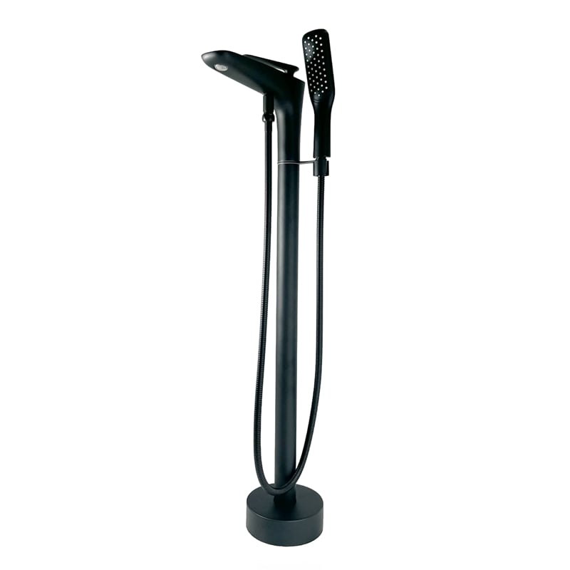 Pluto Triangle head tub filler faucet with Standard Handle - Matte Black