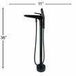Pluto Triangle head tub filler faucet with Standard Handle - Matte Black