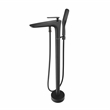Pluto Triangle head tub filler faucet with Standard Handle - Matte Black