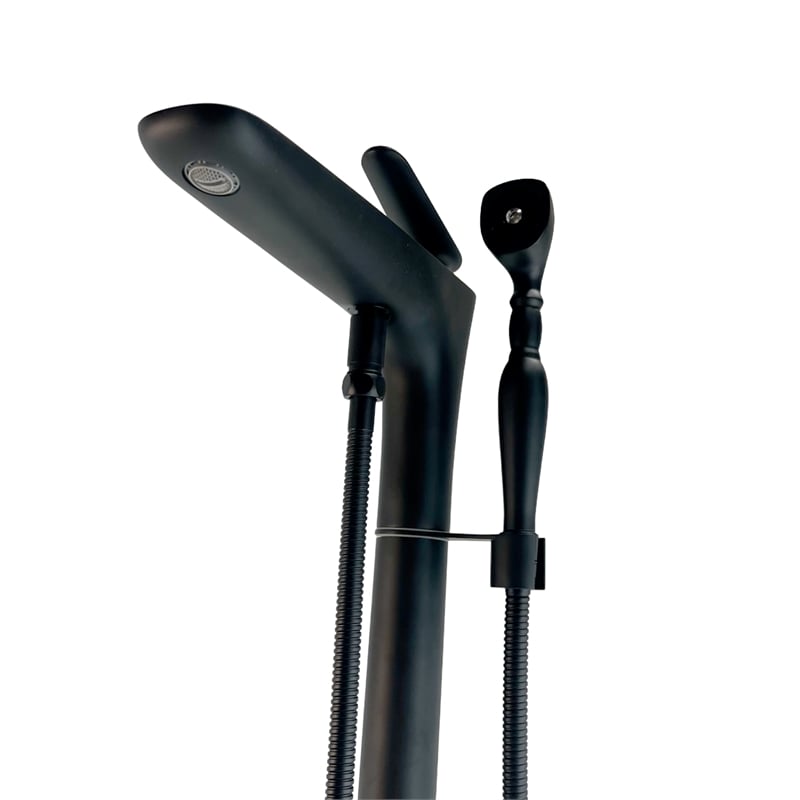 Venus Square head tub filler faucet with Breeze Handle - Matte Black