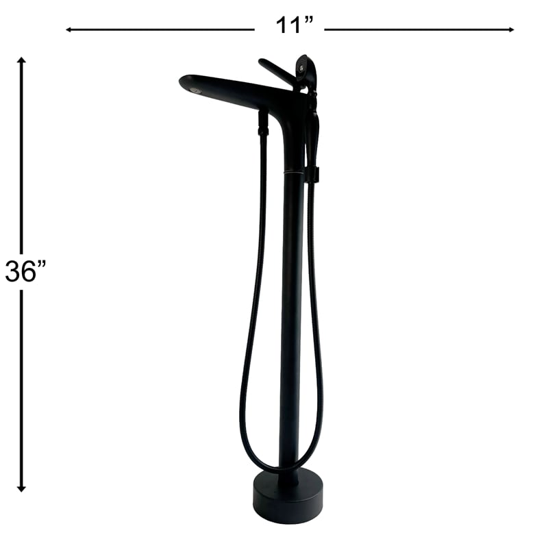 Venus Square head tub filler faucet with Breeze Handle - Matte Black