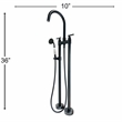 Saturn Double Clawfoot Tub Filler Faucet With Drift Handle - Matte Black