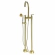 Saturn Double Clawfoot Tub Filler Faucet With Drift Handle - Brushed Gold