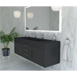Modern Aluminum Thin Metal Black Pull Handle - Single