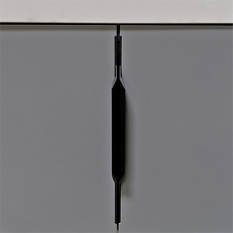 Modern Aluminum Thin Metal Black Pull Handle - Single