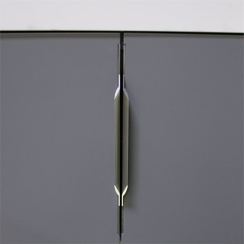 Modern Aluminum Thin Metal Brushed Pull Single Handle in Nickel