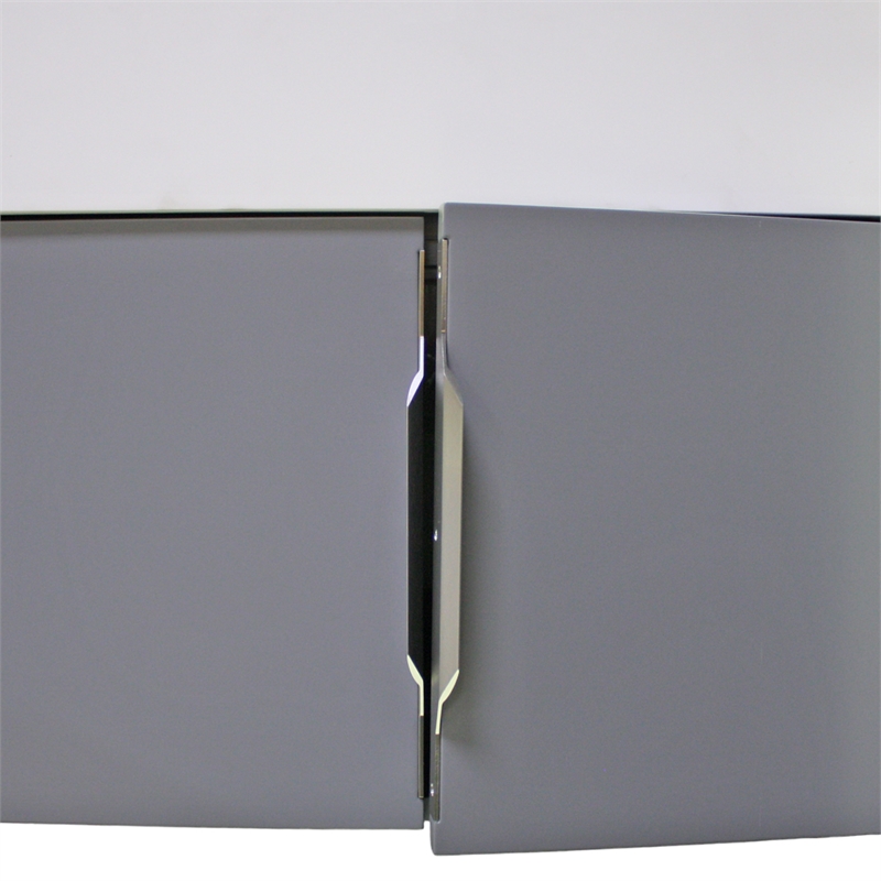 Set of 3 Modern Aluminum Thin Metal Black Pull Handles in Nickel