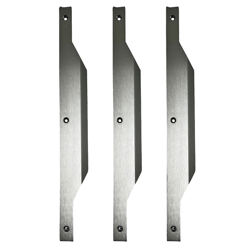 Set of 3 Modern Aluminum Thin Metal Black Pull Handles in Nickel