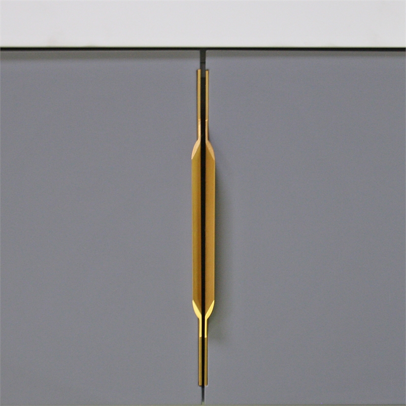 Set of 3 Modern Aluminum Thin Metal Gold Pull Handles