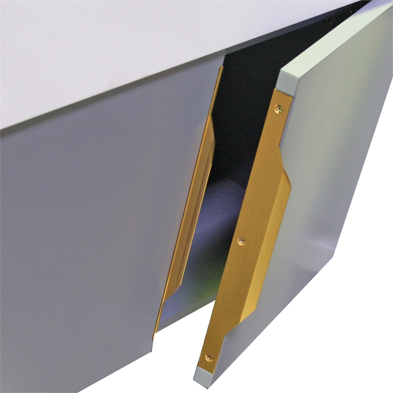 Set of 3 Modern Aluminum Thin Metal Gold Pull Handles