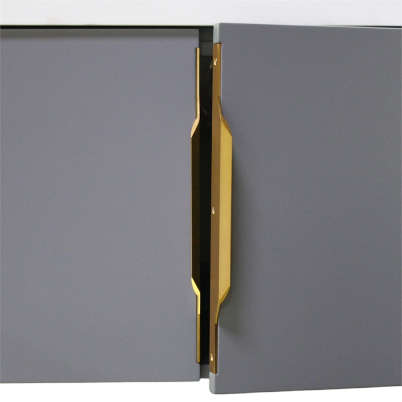 Set of 3 Modern Aluminum Thin Metal Gold Pull Handles