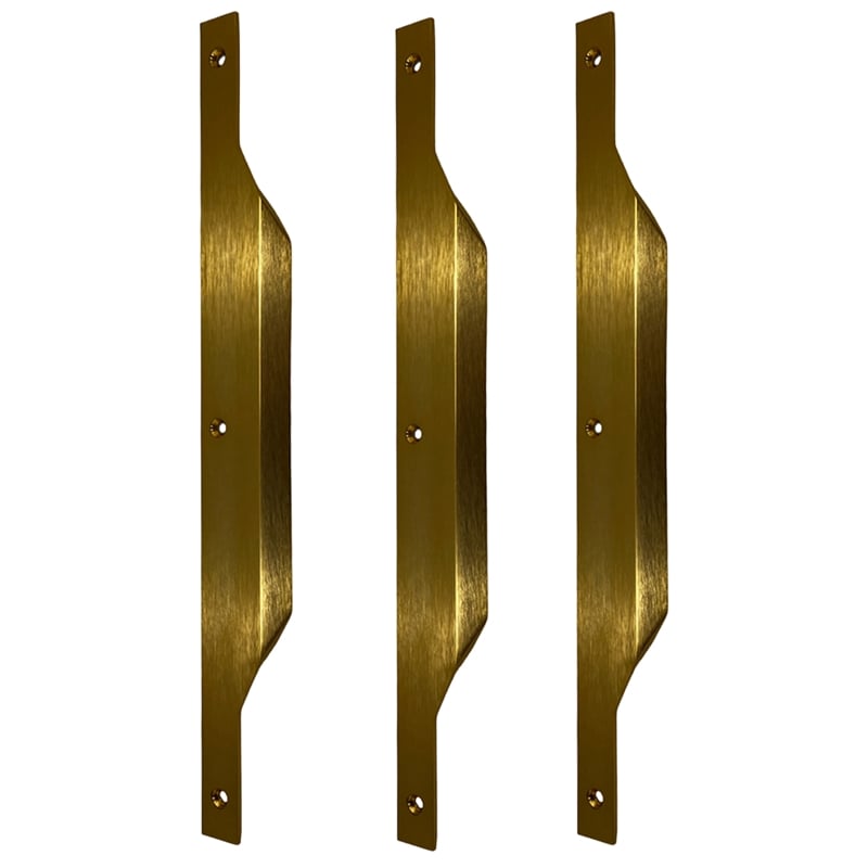 Set of 3 Modern Aluminum Thin Metal Gold Pull Handles