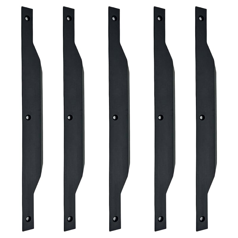 Set of 5 Modern Aluminum Thin Metal Black Pull Handles