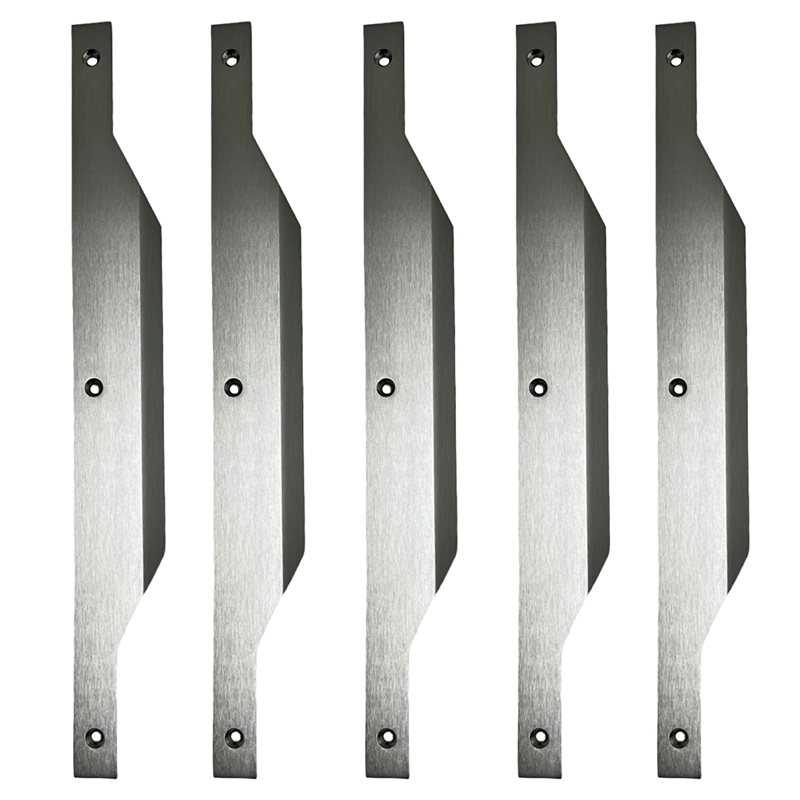 Set of 5 Modern Aluminum Thin Metal Black Pull Handles in Nickel