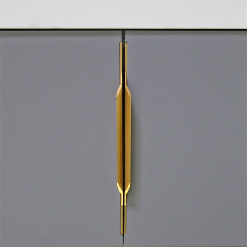 Set of 5 Modern Aluminum Thin Metal Gold Pull Handles