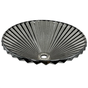 20&quot Tempered Glass Circular Vessel Bathroom Sink - Light black