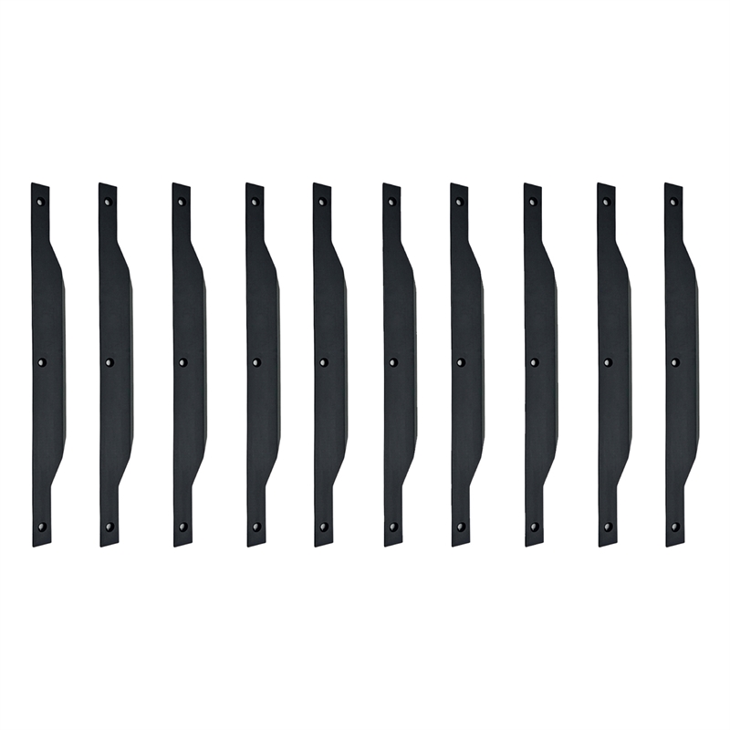 Set of 10 Modern Aluminum Thin Metal Black Pull Handles