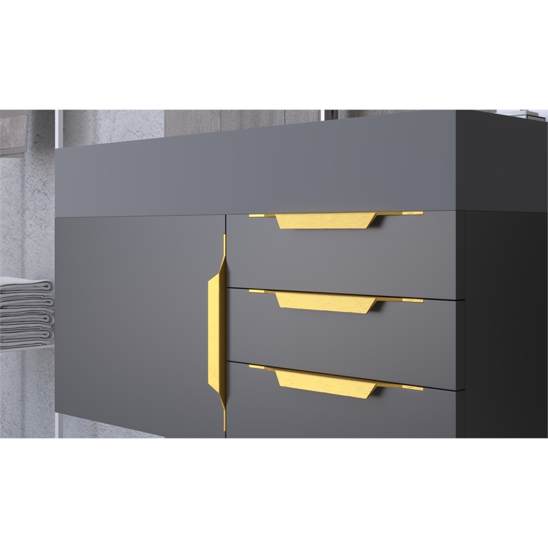 Set of 10 Modern Aluminum Thin Metal Gold Pull Handles