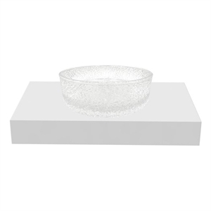 Stadium 16&quot Round Decorative Clear Vessel Glass Sinks With 30&quot White Base